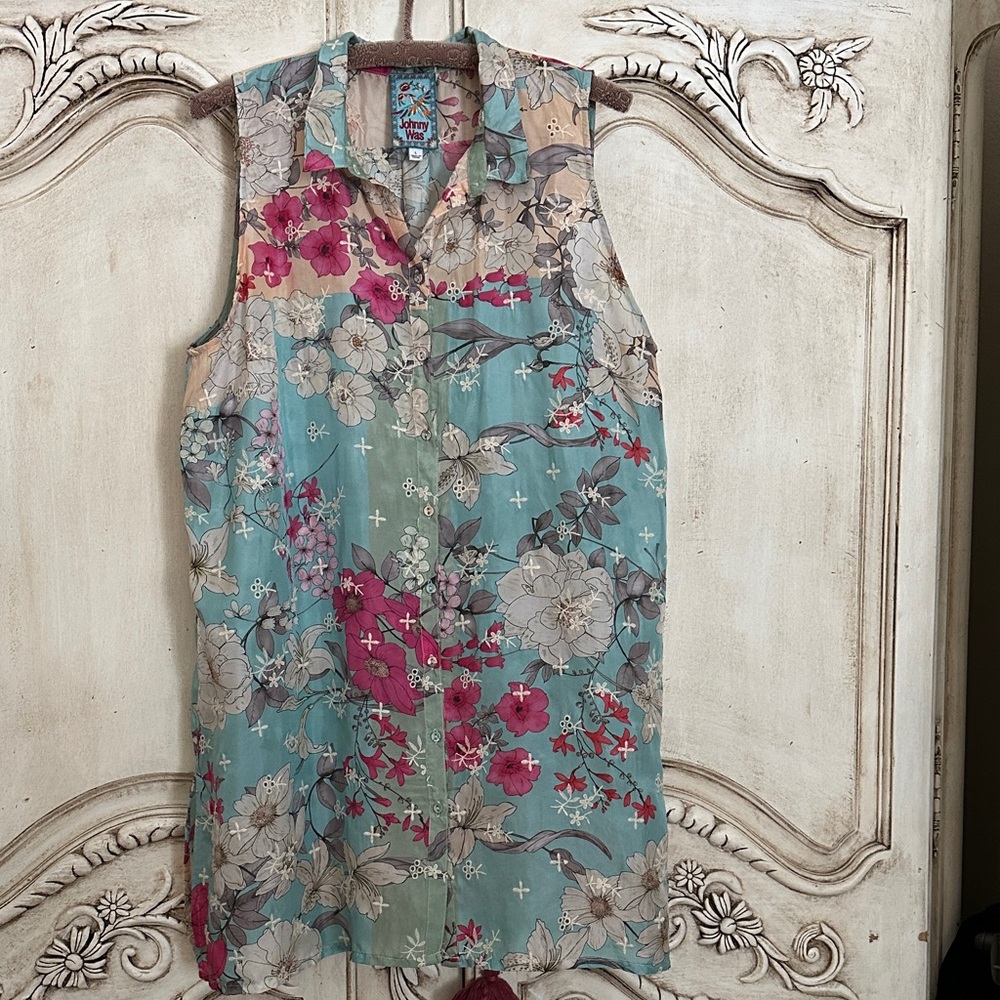 Johnny Was Multicolor Floral Blouse
